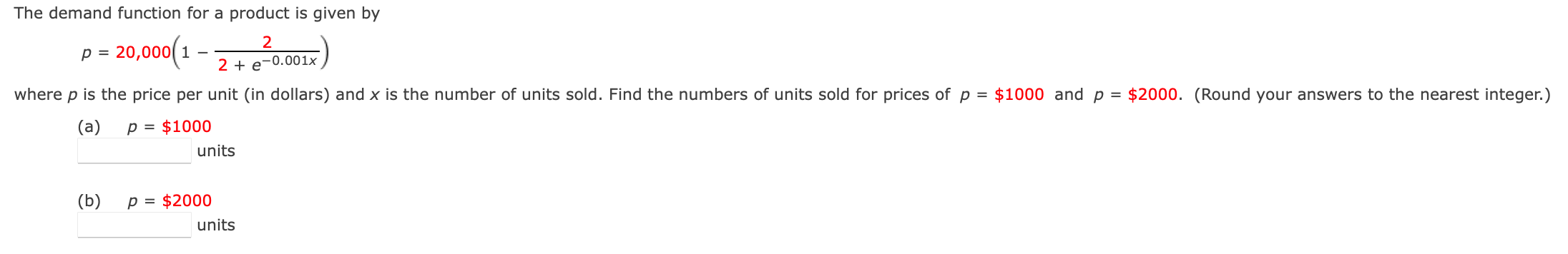 Solved The demand function for a product is given by p = = | Chegg.com