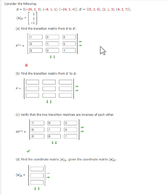 Consider The Following B = {(-20, 3, 3), (-8, 1, 1), | Chegg.com