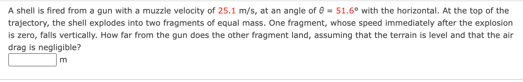 Solved A shell is fired from a gun with a muzzle velocity of | Chegg.com