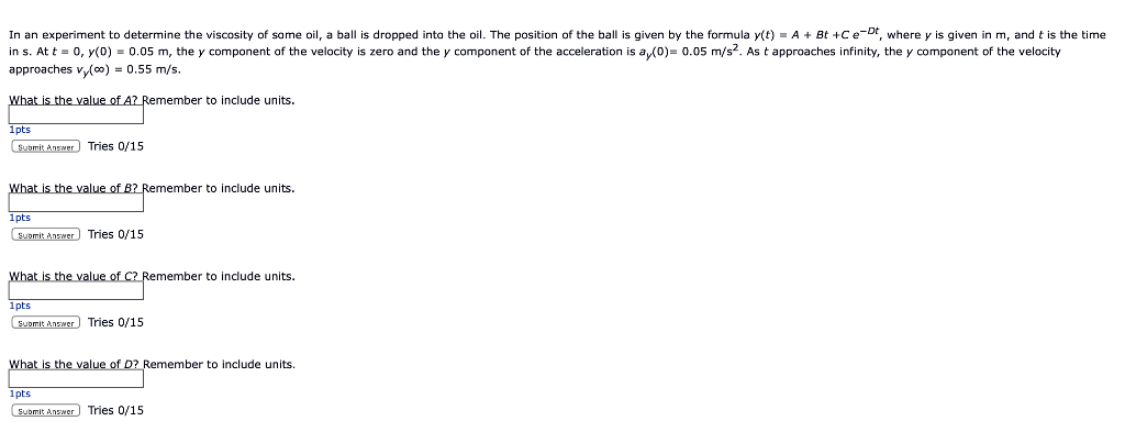 Solved In an experiment to determine the viscosity of same | Chegg.com
