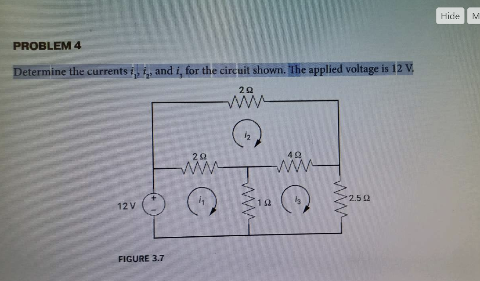 Solved Determine The Currents I1,i2, And I3 For The Circuit | Chegg.com