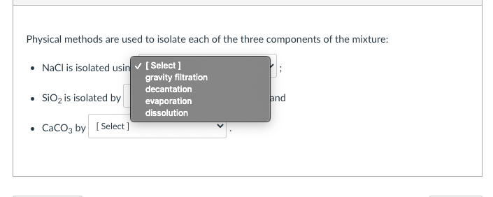Solved Physical methods are used to isolate each of the | Chegg.com