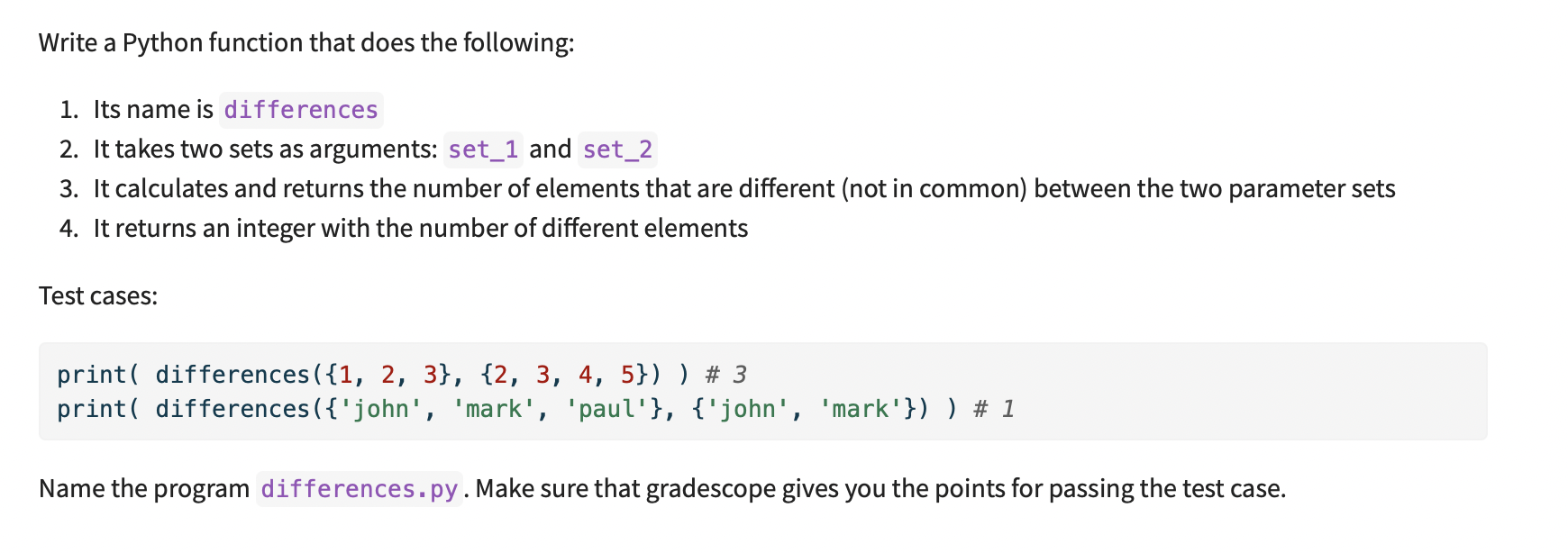 Solved Write a Python function that does the following: 1. | Chegg.com