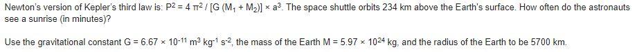 Solved Newton's version of Kepler's third law is: P2 = 4 | Chegg.com