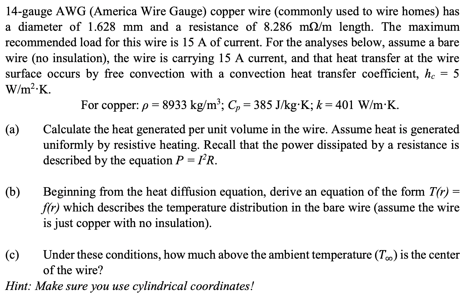 Solved 14gauge AWG (America Wire Gauge) copper wire