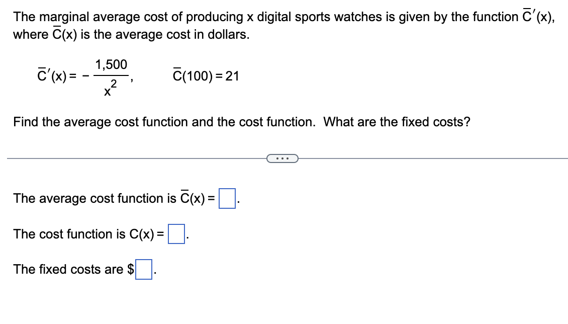 Solved The marginal average cost of producing x digital | Chegg.com