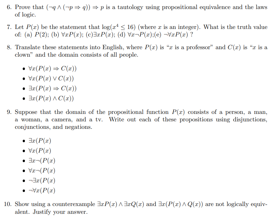 Solved Please solve all of them6. Prove that (¬q ∧ (¬p ⇒ q)) | Chegg.com