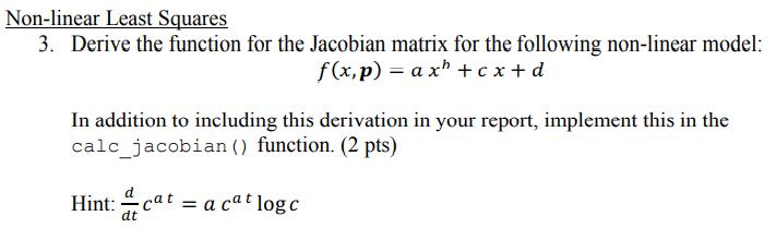 Calculate Jacobian Matrix For A X B C X D P P Chegg Com