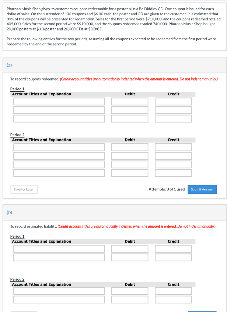 Solved Pharoah Music Shop gives its customers coupons