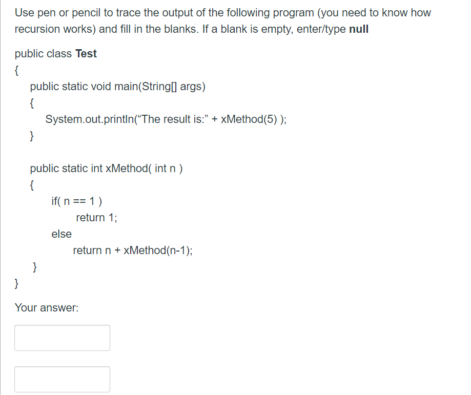 Solved This is a Java Programming Output HW. (Answer All | Chegg.com
