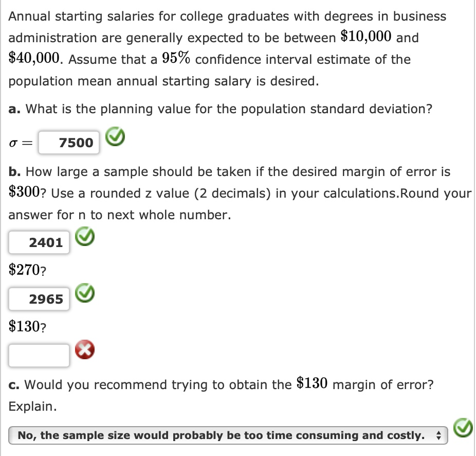 Solved Annual Starting Salaries For College Graduates With | Chegg.com