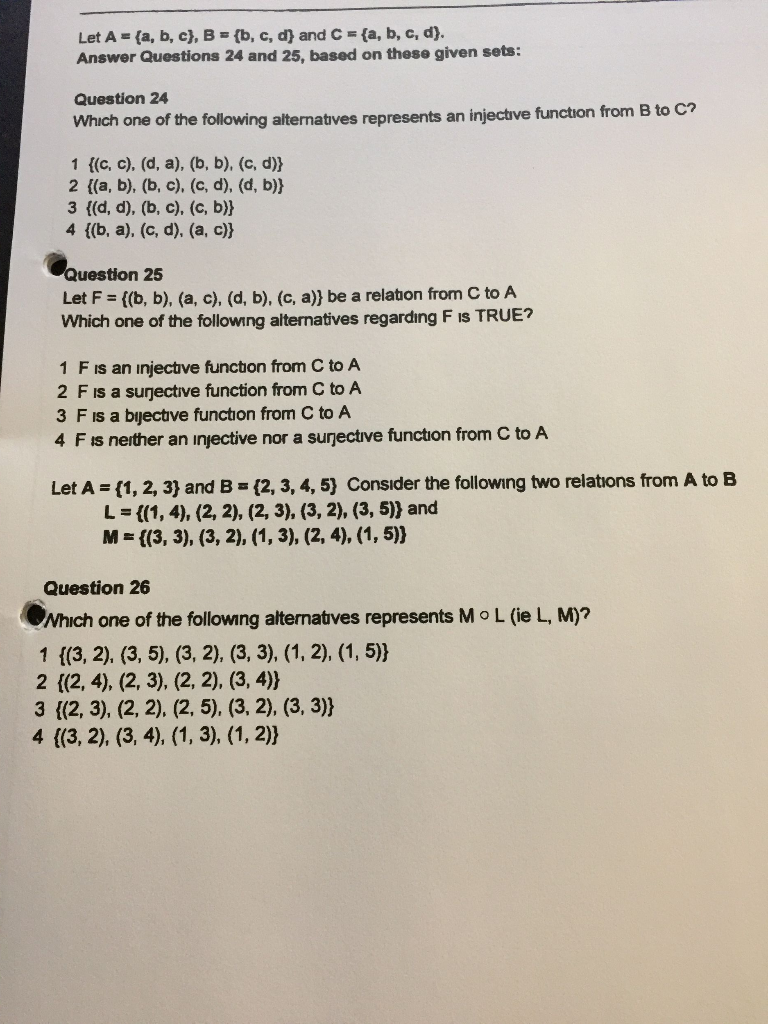 Solved Let A = {a,b,c}, B = (b, C, D) And C= {a, B, C, D). | Chegg.com