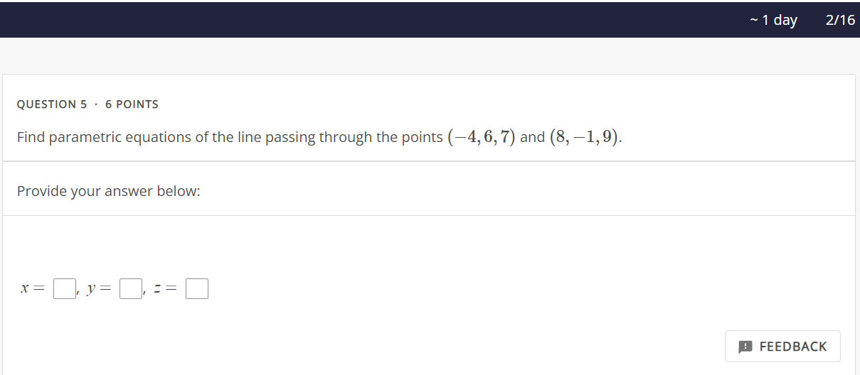 Solved Find Parametric Equations Of The Line Passing Through | Chegg.com