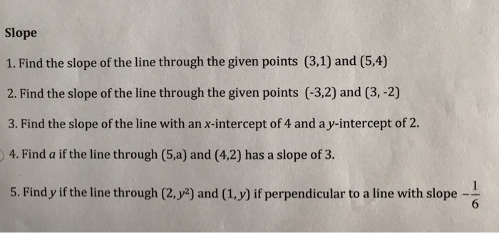 find the slope of the line 1 2 and 0 4