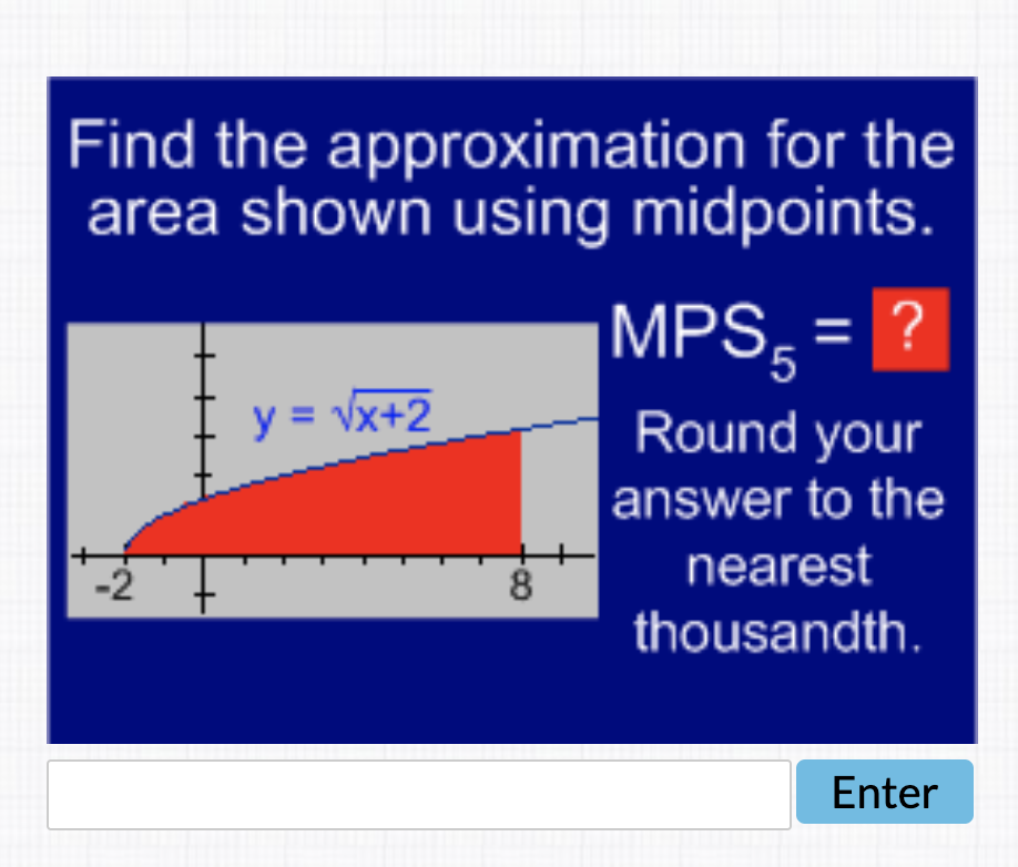 Solved Find the approximation for the area shown using | Chegg.com