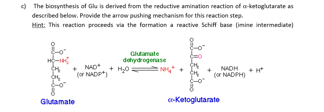 glutathione dehydrogenase Solved c) The biosynthesis of Glu is derived from the