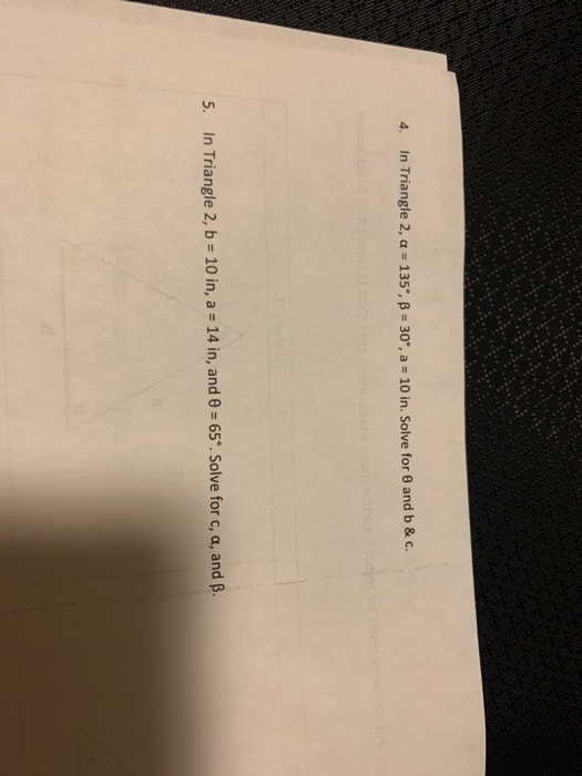 solve the triangle given a 5 b 2 c 4