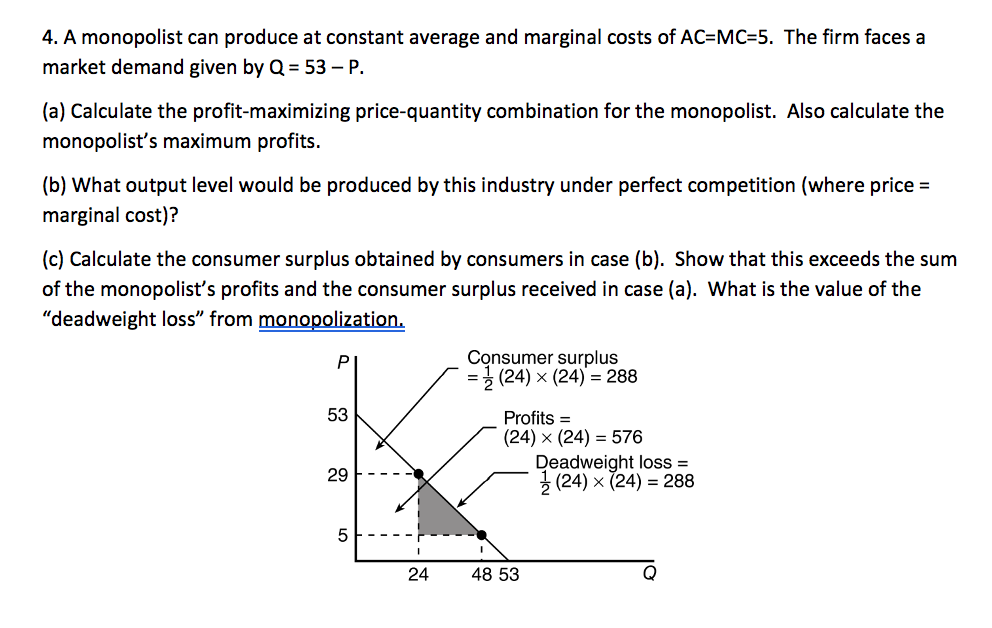 Solved 4. A monopolist can produce at constant average and | Chegg.com