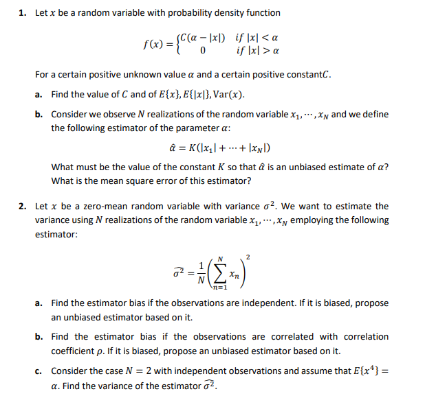 Solved 1 Let X Be A Random Variable With Probability Den Chegg Com