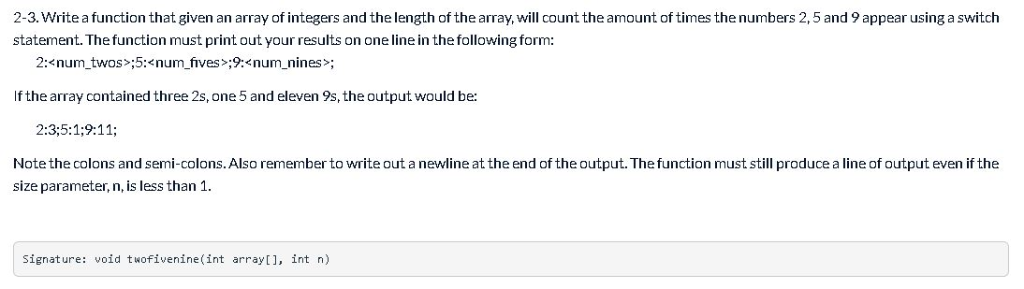 Solved 2-3. Write a function that given an array of integers | Chegg.com