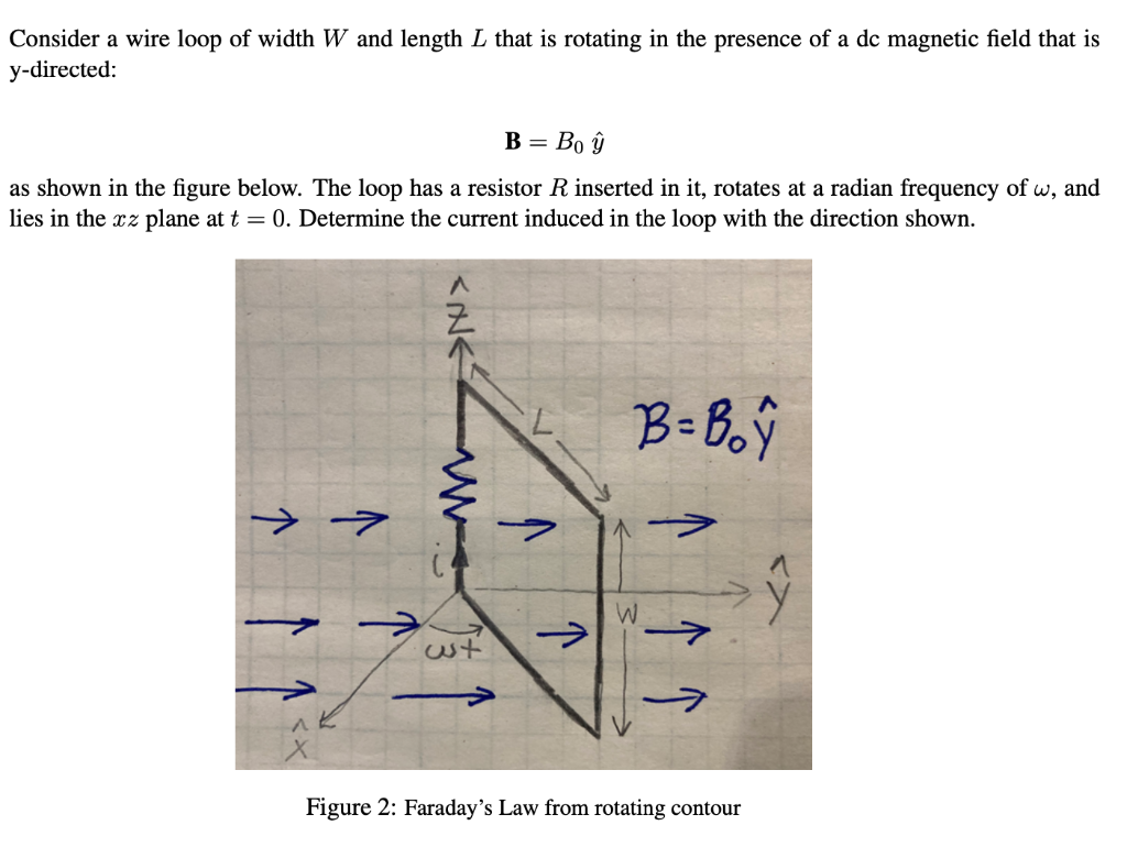 Solved Consider A Wire Loop Of Width W And Length L That Chegg Com