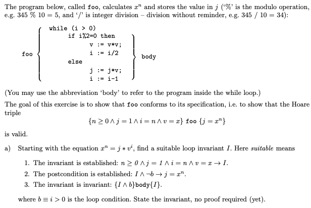 The program below, called foo, calculates 2" and | Chegg.com