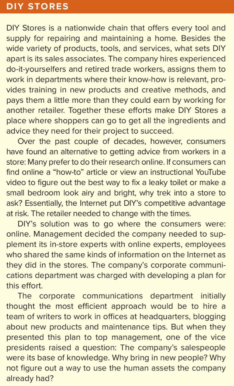 Solved DIY STORES DIY Stores is a nationwide chain that | Chegg.com