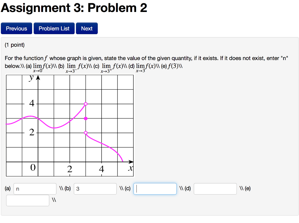 Solved Assignment 3: Problem 2 Previous Problem List Next (1 | Chegg.com