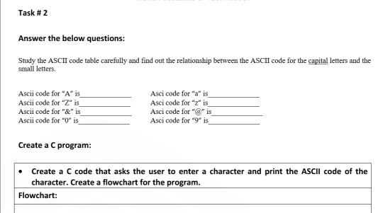 ascii text assignment answer key