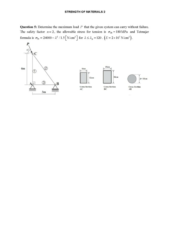 Solved STRENGTH OF MATERIALS 2 Question 5: Determine the | Chegg.com