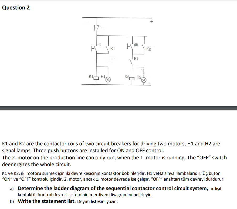 The Control Circuit Above Controls A Start-stop | Chegg.com