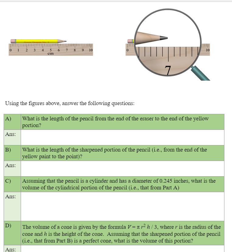 Solved 0 1 2 3 4 6 7 8 9 10 5 cm 10 7 Using the figures | Chegg.com