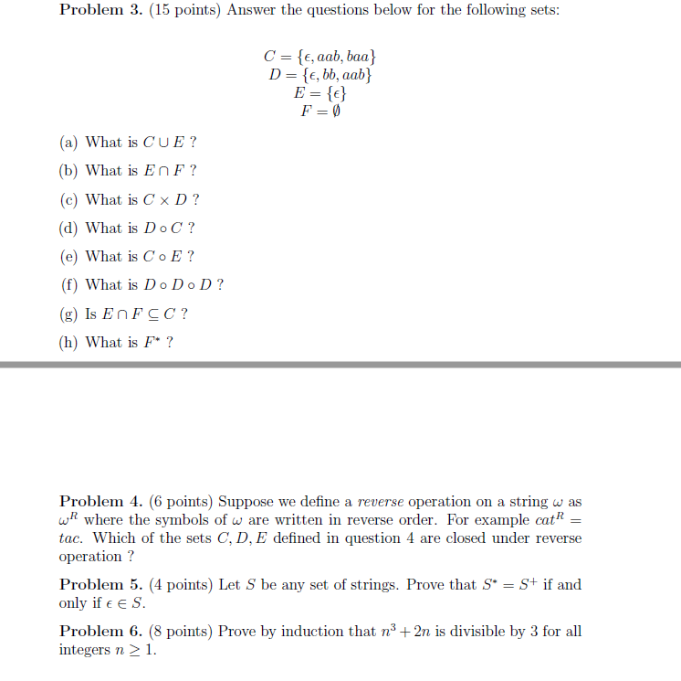 Solved Problem 3. (15 Points) Answer The Questions Below For | Chegg.com