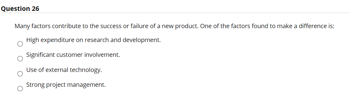 Solved Question 26 Many factors contribute to the success or | Chegg.com