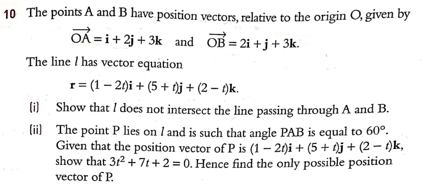 Solved 0 The Points A And B Have Position Vectors, Relative | Chegg.com