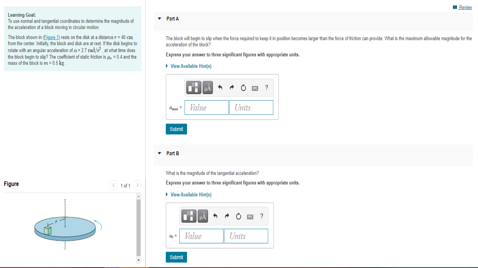 Solved Review Part A Learning Goal: To use normal and | Chegg.com