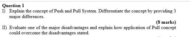Solved Question 1 I) Explain the concept of Push and Pull | Chegg.com