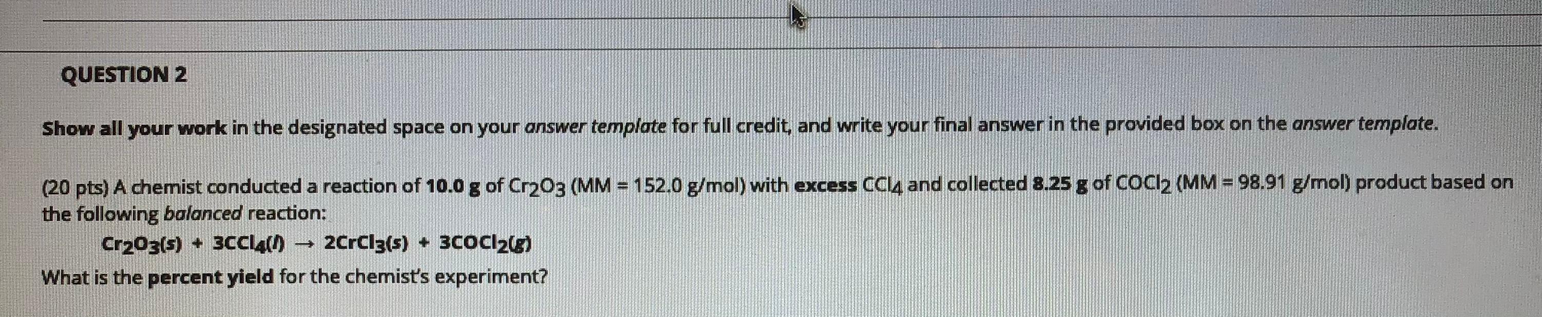Solved QUESTION 2 Show all your work in the designated space | Chegg.com
