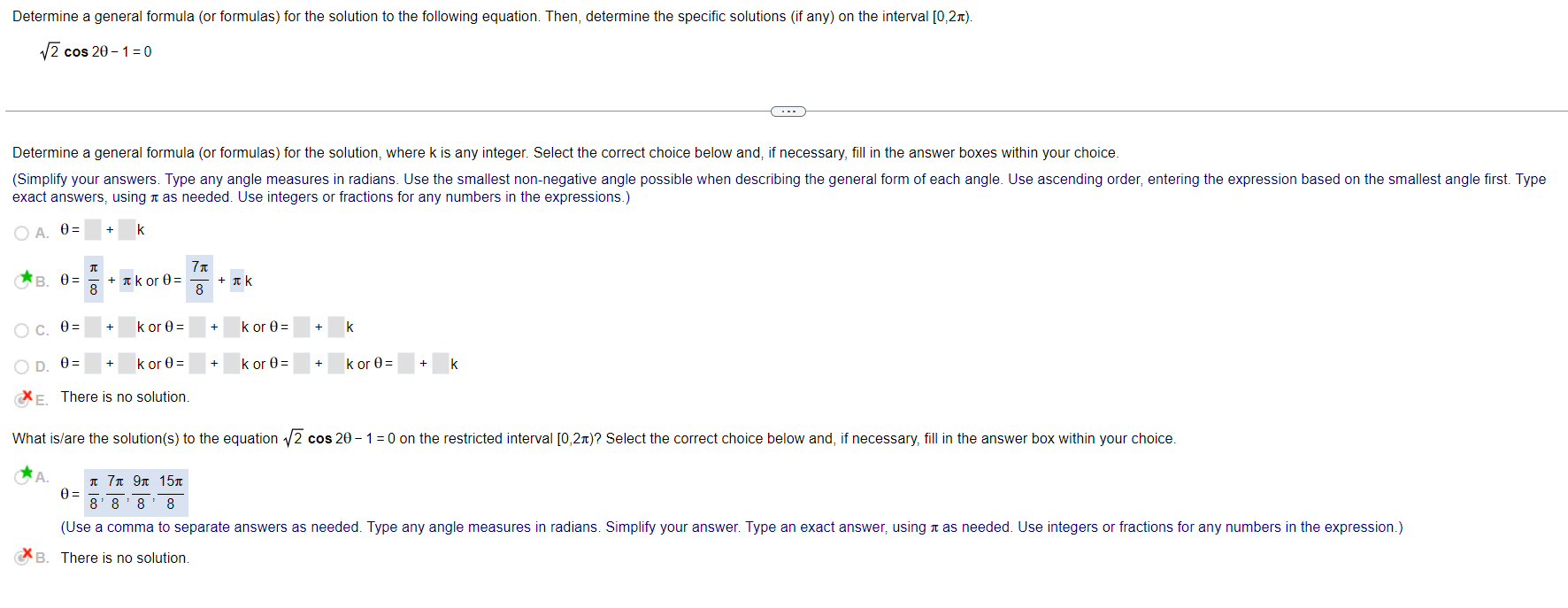 Solved Determine a general formula (or formulas) for the | Chegg.com