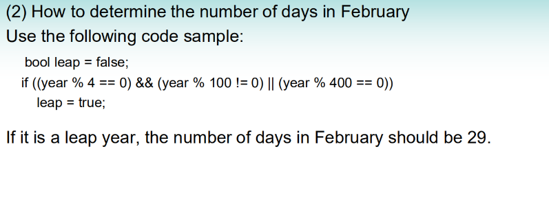 Solved (1)How to determine the day of the week Use the | Chegg.com