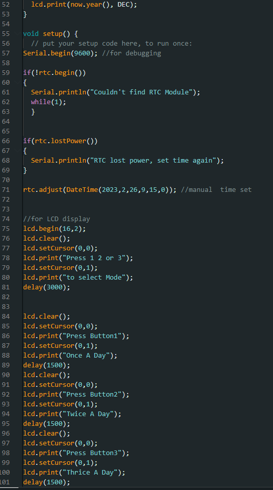 Solved Need help with Arduino. I am making a simple reminder | Chegg.com