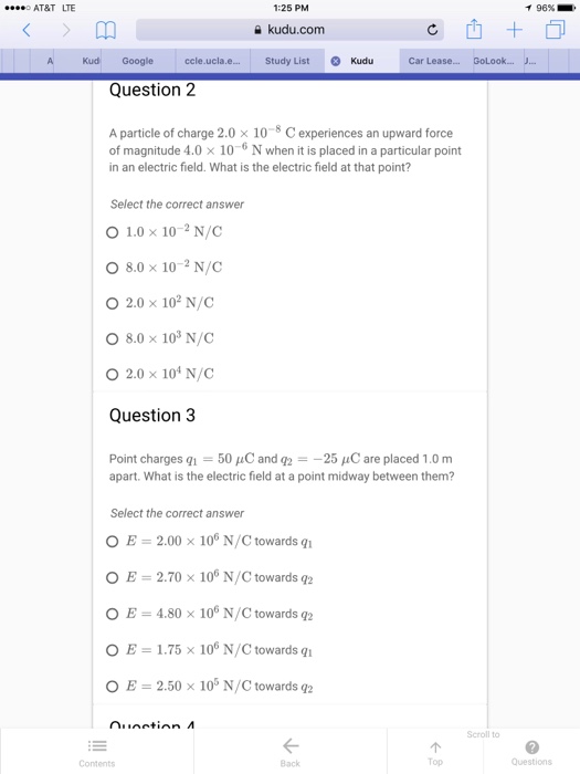 Solved A Particle Of Charge 2.0 Times 10^-8 C Experiences An | Chegg.com