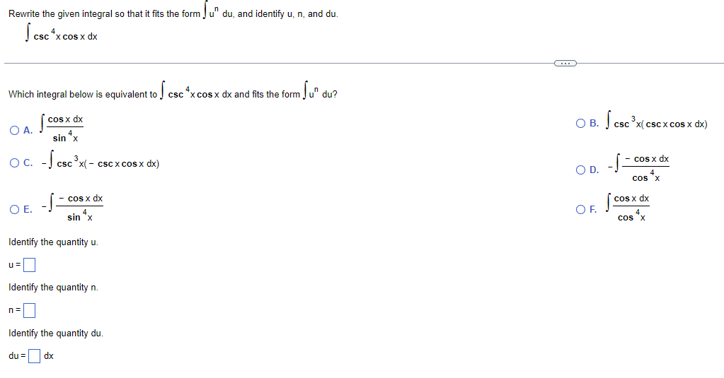Solved Rewrite the given integral so that it fits the form | Chegg.com