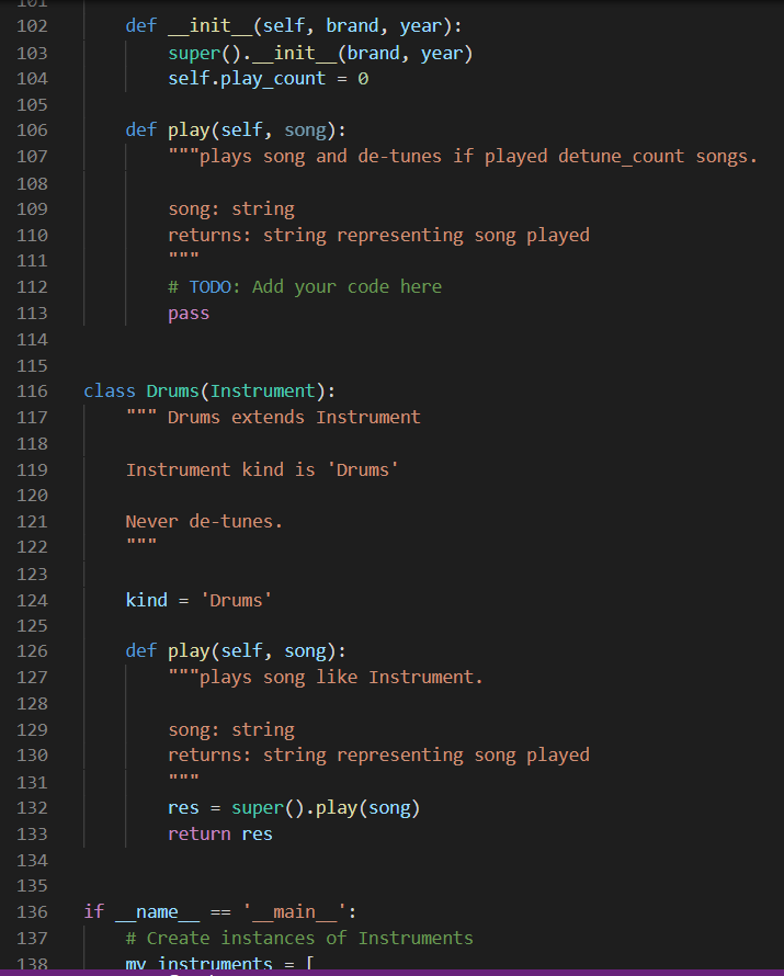Solved 1 2 3 # MusicRoom module with Instruments class | Chegg.com