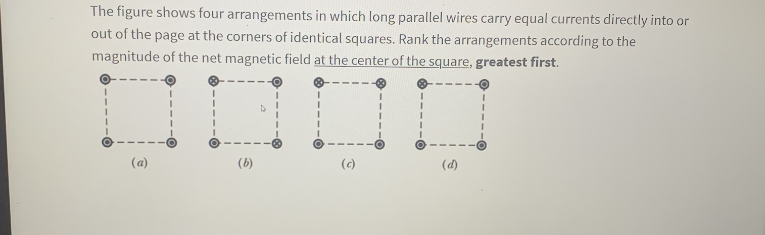 Solved The Figure Shows Four Arrangements In Which Long | Chegg.com