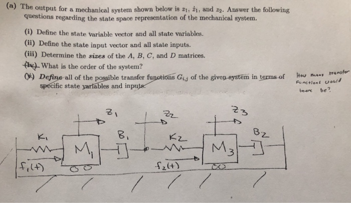 Solved (a) The output for a mechanical system shown below is | Chegg.com