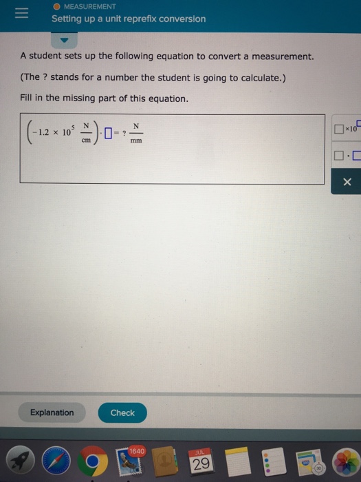 Solved A student sets up the following equation to convert a