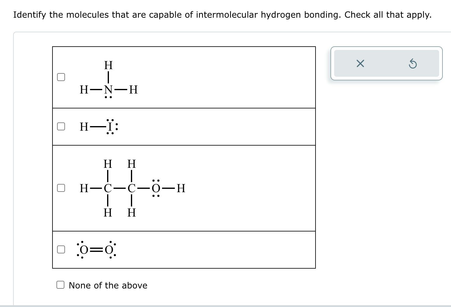 Solved Identify the molecules that are capable of | Chegg.com