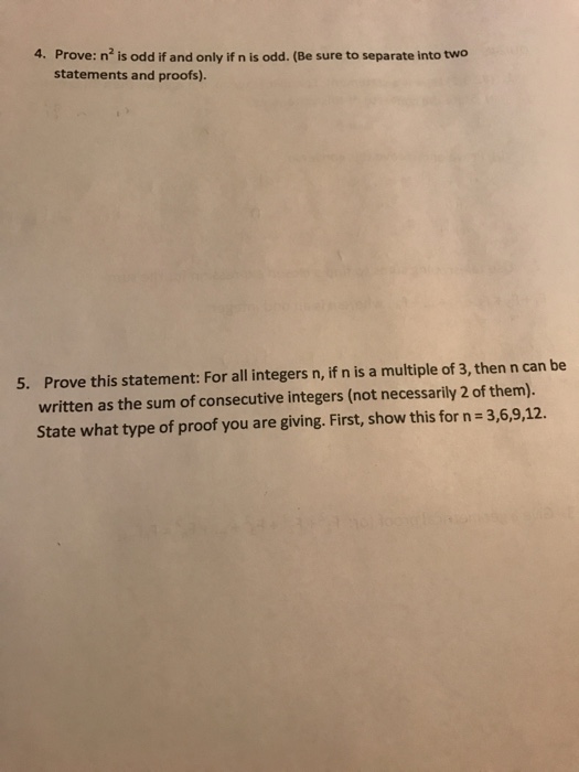 Solved Prove: n^2 is odd if and only if n is odd. (Be sure | Chegg.com