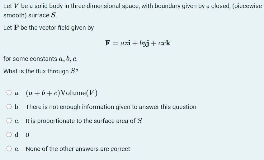 Solved Let V Be A Solid Body In Three-dimensional Space, | Chegg.com